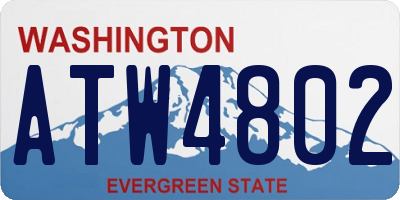WA license plate ATW4802