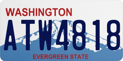 WA license plate ATW4818