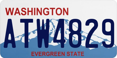WA license plate ATW4829