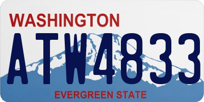 WA license plate ATW4833