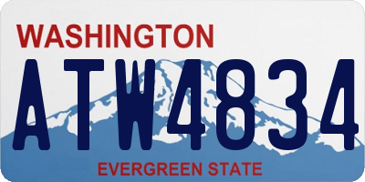 WA license plate ATW4834