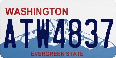 WA license plate ATW4837