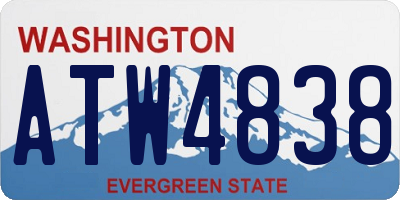 WA license plate ATW4838