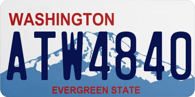 WA license plate ATW4840