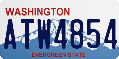 WA license plate ATW4854