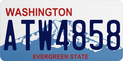 WA license plate ATW4858