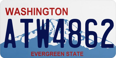 WA license plate ATW4862