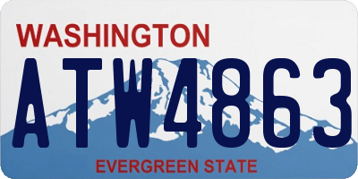 WA license plate ATW4863