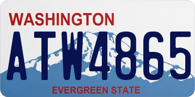 WA license plate ATW4865