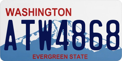 WA license plate ATW4868