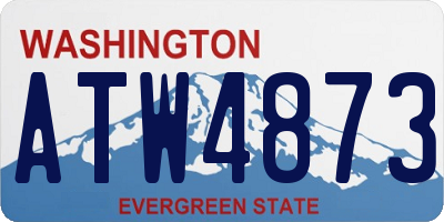 WA license plate ATW4873