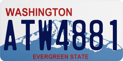 WA license plate ATW4881