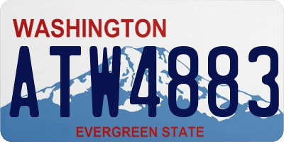 WA license plate ATW4883