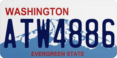WA license plate ATW4886