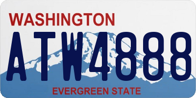 WA license plate ATW4888