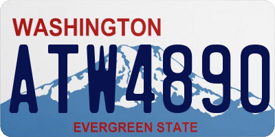 WA license plate ATW4890
