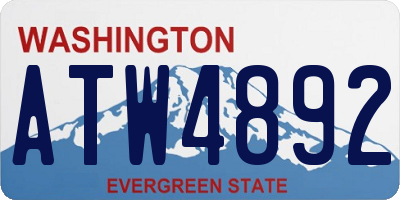 WA license plate ATW4892