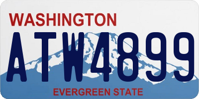 WA license plate ATW4899