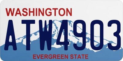 WA license plate ATW4903