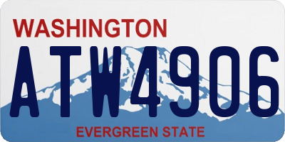 WA license plate ATW4906