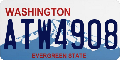 WA license plate ATW4908