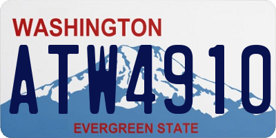 WA license plate ATW4910
