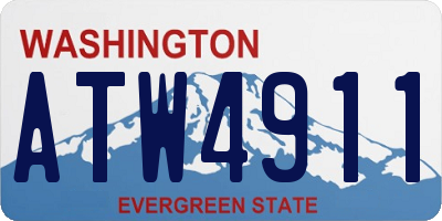 WA license plate ATW4911