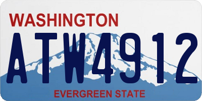WA license plate ATW4912