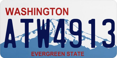 WA license plate ATW4913