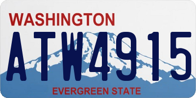 WA license plate ATW4915