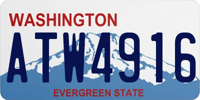 WA license plate ATW4916