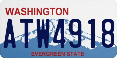 WA license plate ATW4918