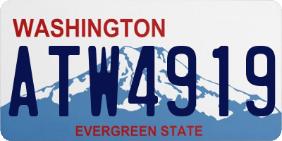 WA license plate ATW4919