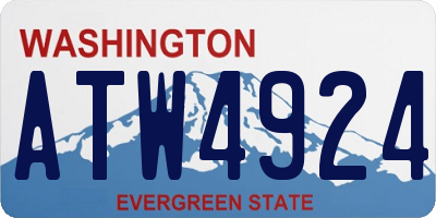 WA license plate ATW4924