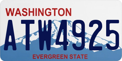 WA license plate ATW4925