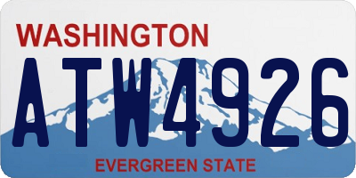 WA license plate ATW4926
