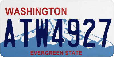 WA license plate ATW4927