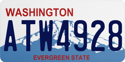 WA license plate ATW4928