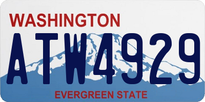 WA license plate ATW4929