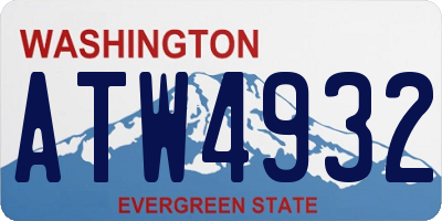 WA license plate ATW4932