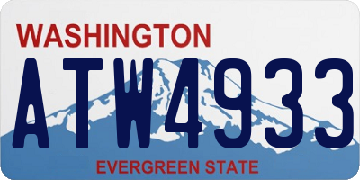 WA license plate ATW4933