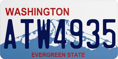 WA license plate ATW4935
