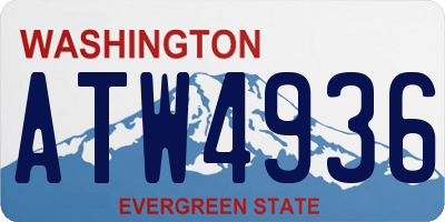 WA license plate ATW4936
