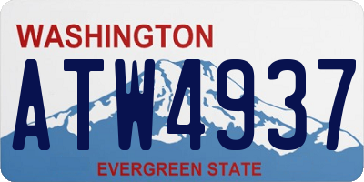 WA license plate ATW4937