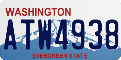 WA license plate ATW4938