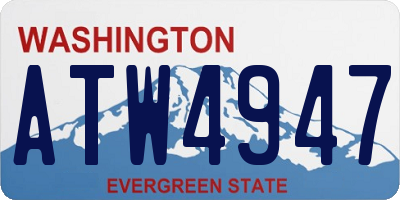WA license plate ATW4947