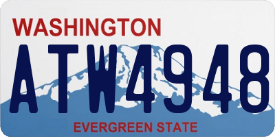 WA license plate ATW4948