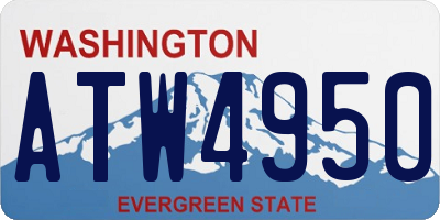 WA license plate ATW4950