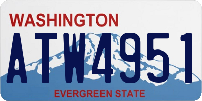 WA license plate ATW4951