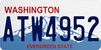 WA license plate ATW4952